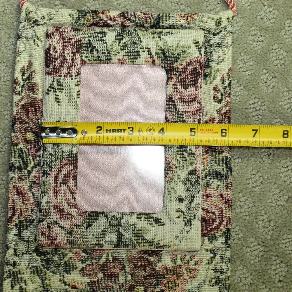 Vtg Mauve Maroon Ivory Fabric Tapestry Hanging 3 Frames Tapestry a 3x3 & (2) 3x5